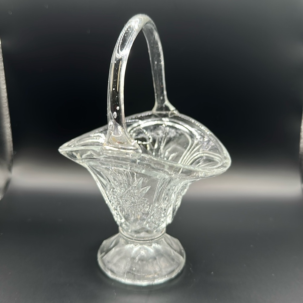Antique glass basket
